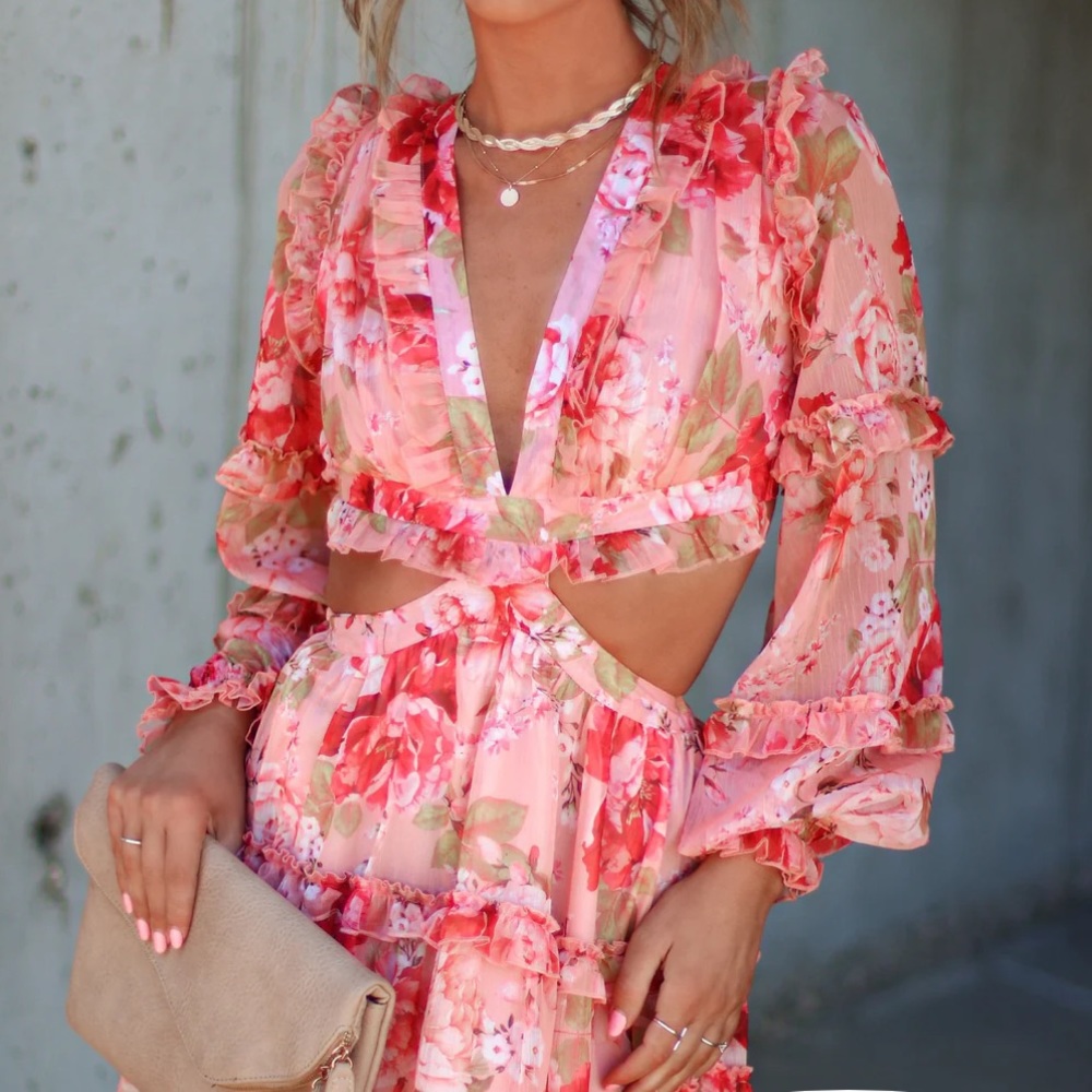 VICI Sweetest Romance Cut Out Maxi Dress